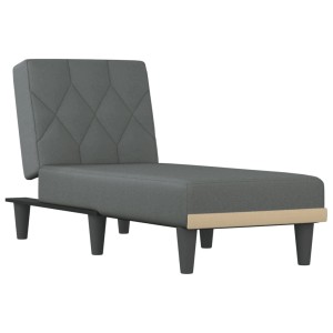 Dunkelgraue vidaXL Chaiselongue Modell 9 aus Stoff, verstellbar für Sitzen, Liegen und Schlafen.