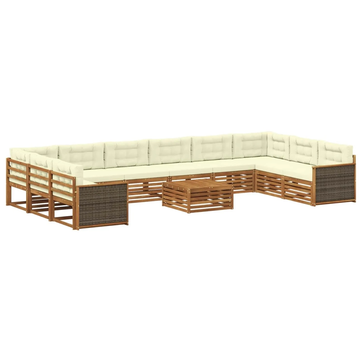 vidaXL Sofagarnituren mit Kissen 11 Stk Massivholz Akazie 3383918