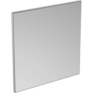 Ideal Standard Spiegel Mirror&Light, 70x70 cm, quadratisch, mit schmalem Rahmen in Aluminiumoptik.