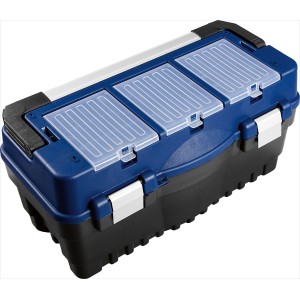 Blau-schwarzer LUX Werkzeugkoffer KWK-39 mit Sortierkasten und Tragegriff.