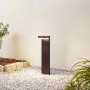 Schwarze Lindby LED Solarleuchte Eleazar mit Bewegungsmelder für den Garten.
