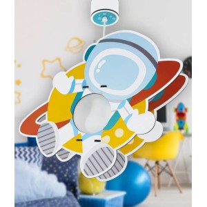 Kinderzimmerlampe: Dalber Deckenlampe mit Astronaut und Planet Design.