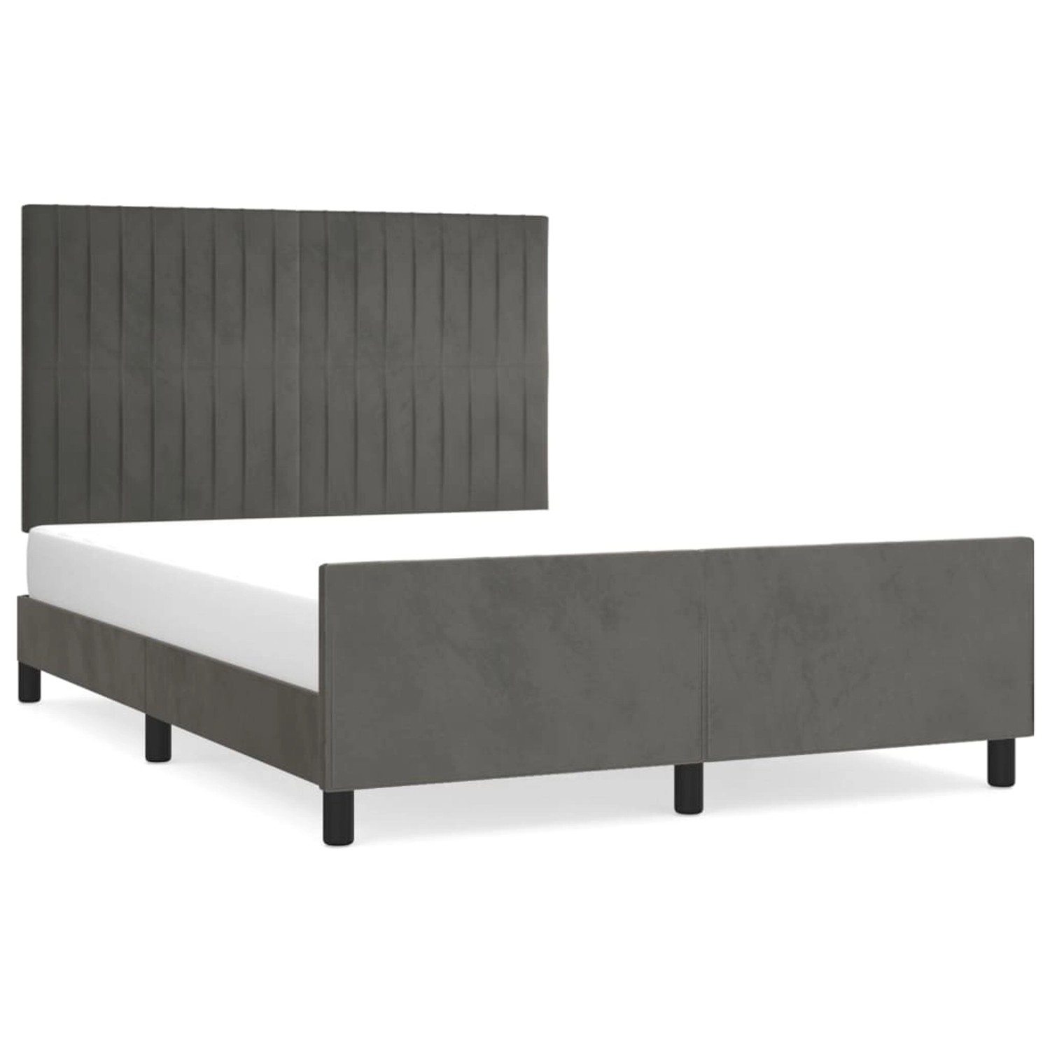 vidaXL Bettgestell ohne Matratze Dunkelgrau 140x190 cm Samt 3125874 günstig online kaufen