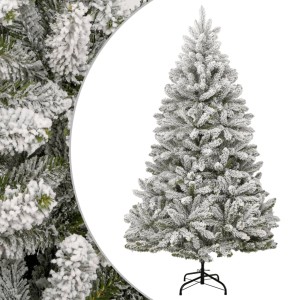 Künstlicher, beschneiter Weihnachtsbaum, 210 cm hoch, mit Klappmechanismus für einfachen Aufbau.