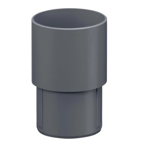 Inefa Fallrohrverbinder DN 50 in Anthrazit aus PVC-U für die Verbindung von Fallrohren.