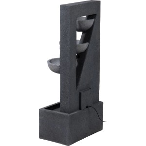 Dobar Design Gartenbrunnen XL Kaskade mit 4 Wasserschalen und LED-Beleuchtung.