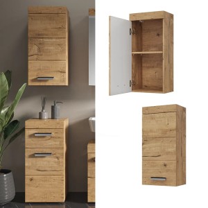 Vicco Badschrank Luna in Eiche, hängend, mit Stauraum für Badartikel.