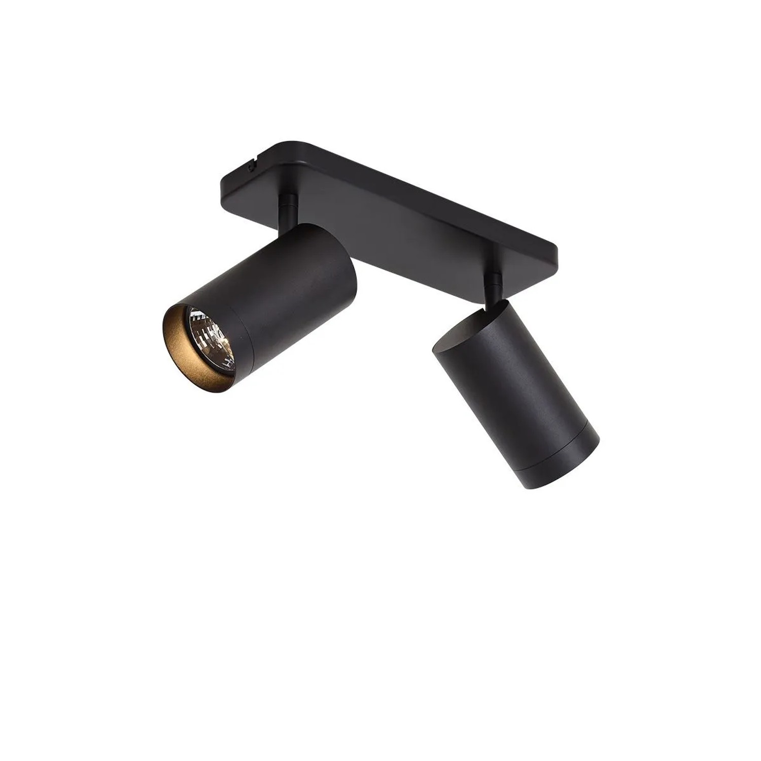 QAZQA Moderne Deckenleuchte Schwarz 2 Flammig GU10 70mm Jeana Luxe