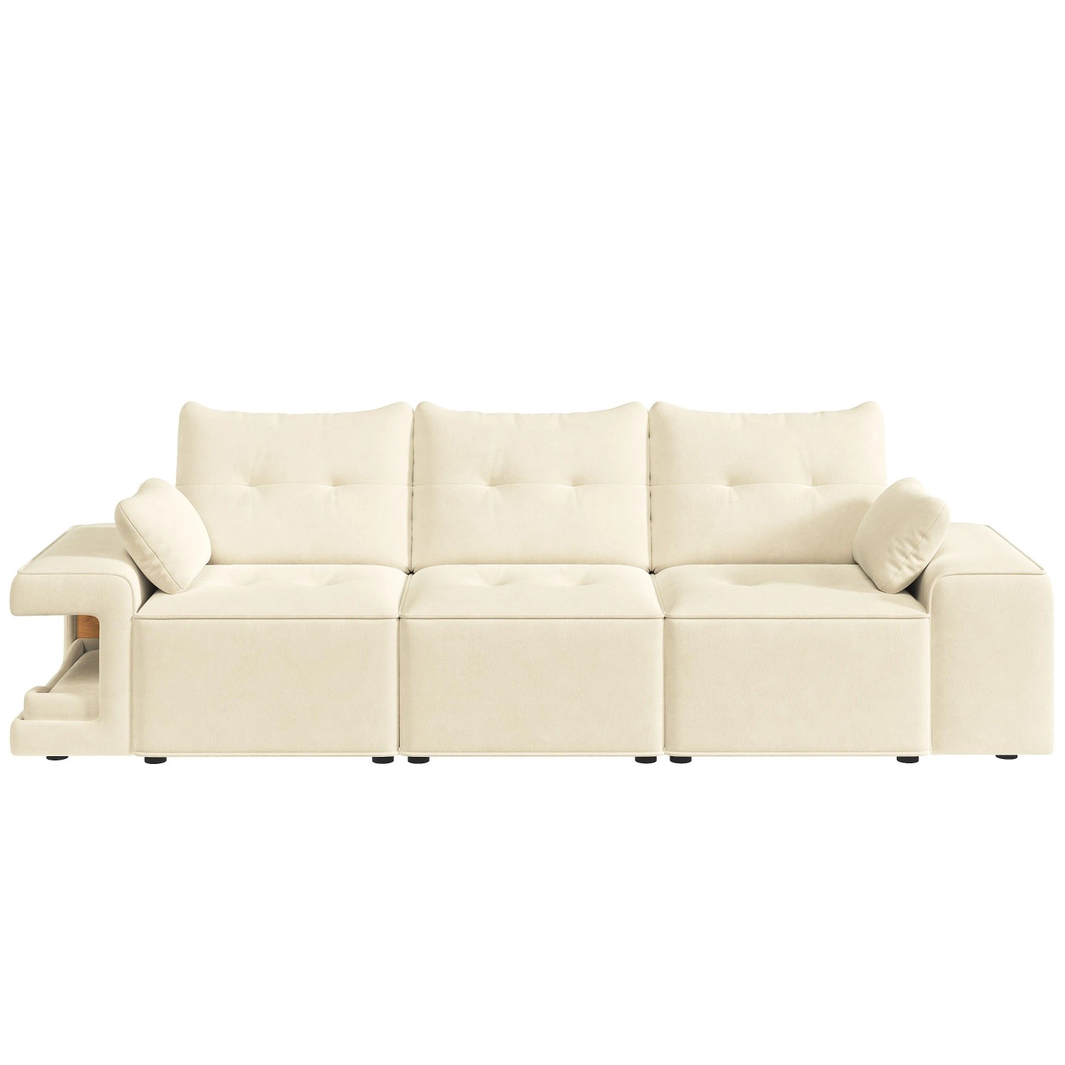 Merax Sofa 3 Sitzer Modular Cloud Design Stauraum Beige