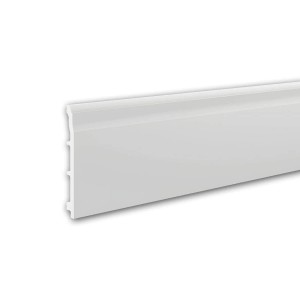 Weiße PROFHOME Sockelleiste/Fußleiste (200 cm x 1,5 cm x 15 cm) für den Innenbereich.