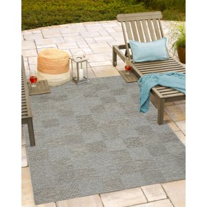 Floornovo Indoor & Outdoor Teppich Nr. 1 Grau Gemustert 160 x 120 cm