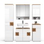 Vicco Badmöbel-Set Eden, 5-teilig, weiß hochglanz/Artisan-Eiche, mit Spiegelschrank, Waschbecken und Unterschränken.