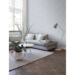 ESTAhome Vliestapete mit hellblauem, malerischem Effekt im Wohnraum.