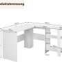 Costway Schreibtisch L-Form Ecktisch Computertisch Weiß_2