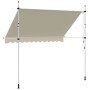 Cremeweiße, handbetriebene Einzieh-Markise (300 cm) mit Stahlrahmen, ausgefahren, für Terrasse & Balkon.