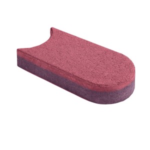 Rote Mähkante Maxi aus Beton, 31,5 cm, für Rasen- und Beetbegrenzung.