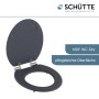Schütte MDF WC-Sitz Spirit Anthrazit mit Absenkautomatik, geöffnet.