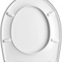 Glänzender, weißer baliv Filton WC-Sitz aus Polyresin mit Absenkautomatik, von oben. Perfekt für Bad & WC.