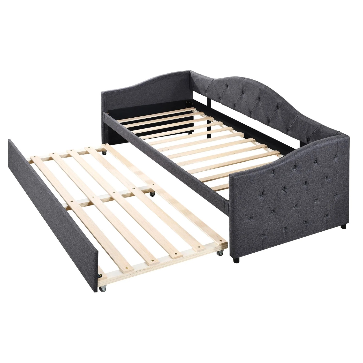 Merax Daybett 90x200cm Ausziehbett Schlafsofa Grau