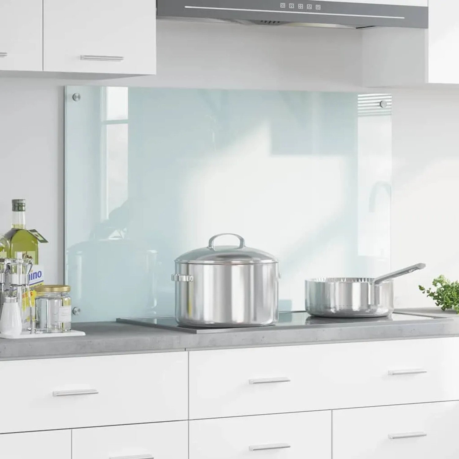 vidaXL Küchenrückwand Weiß 100 x 60 cm Gehärtetes Glas 42018019_2