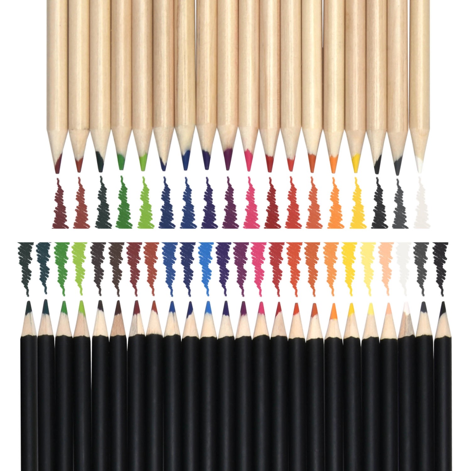 Artina Genova Malset: Buntstifte und Farbstriche in verschiedenen Farben.