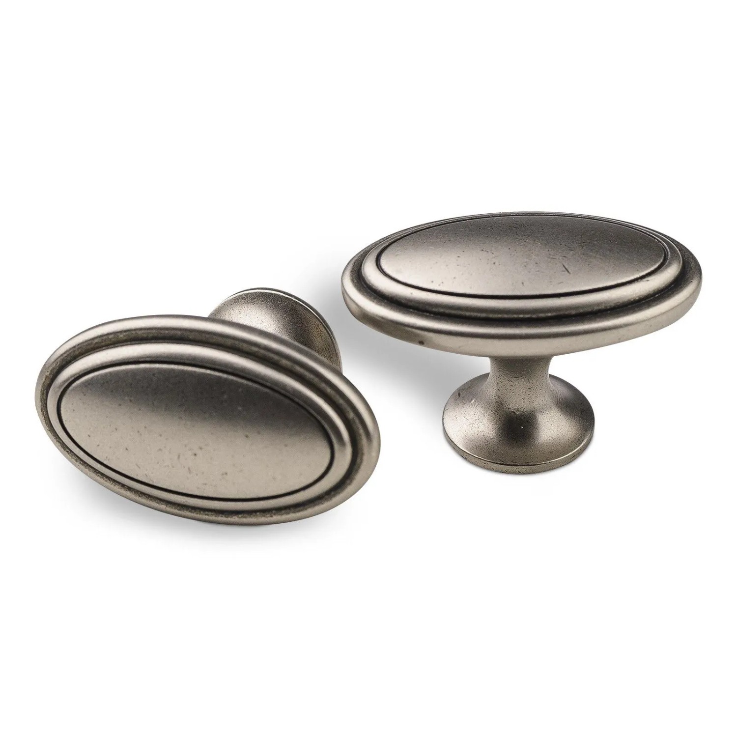 SOTECH Stil Landhausknopf OVAL 60 x 35 x 37 mm Altsilber Zinkfarbig