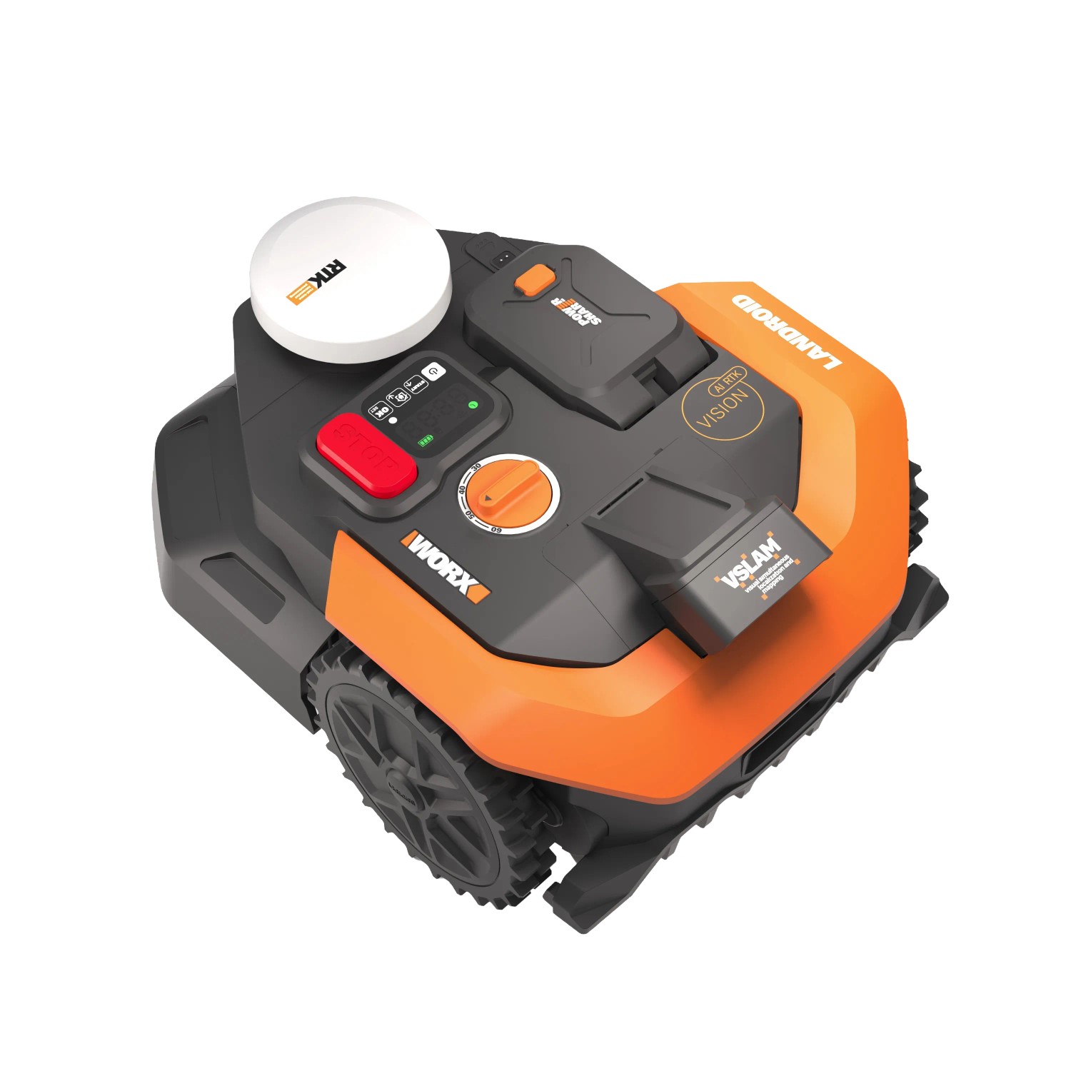 Worx Mähroboter M650 WR365E Landroid Vision Cloud mit RTK-Antenne.