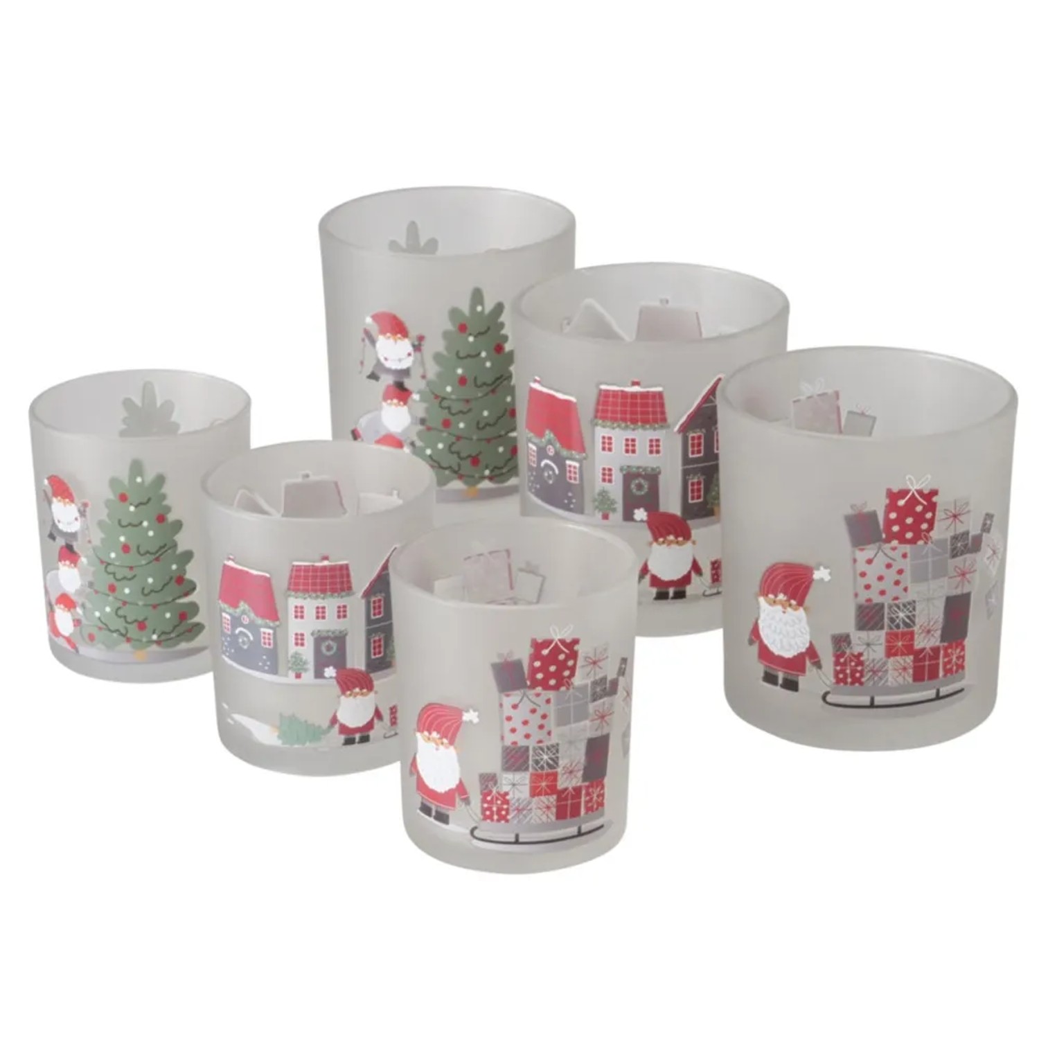 Boltze Windlicht Monti 2-er Set Ø 9 cm x 10,3 cm Mehrfarbig 3-fach sortiert