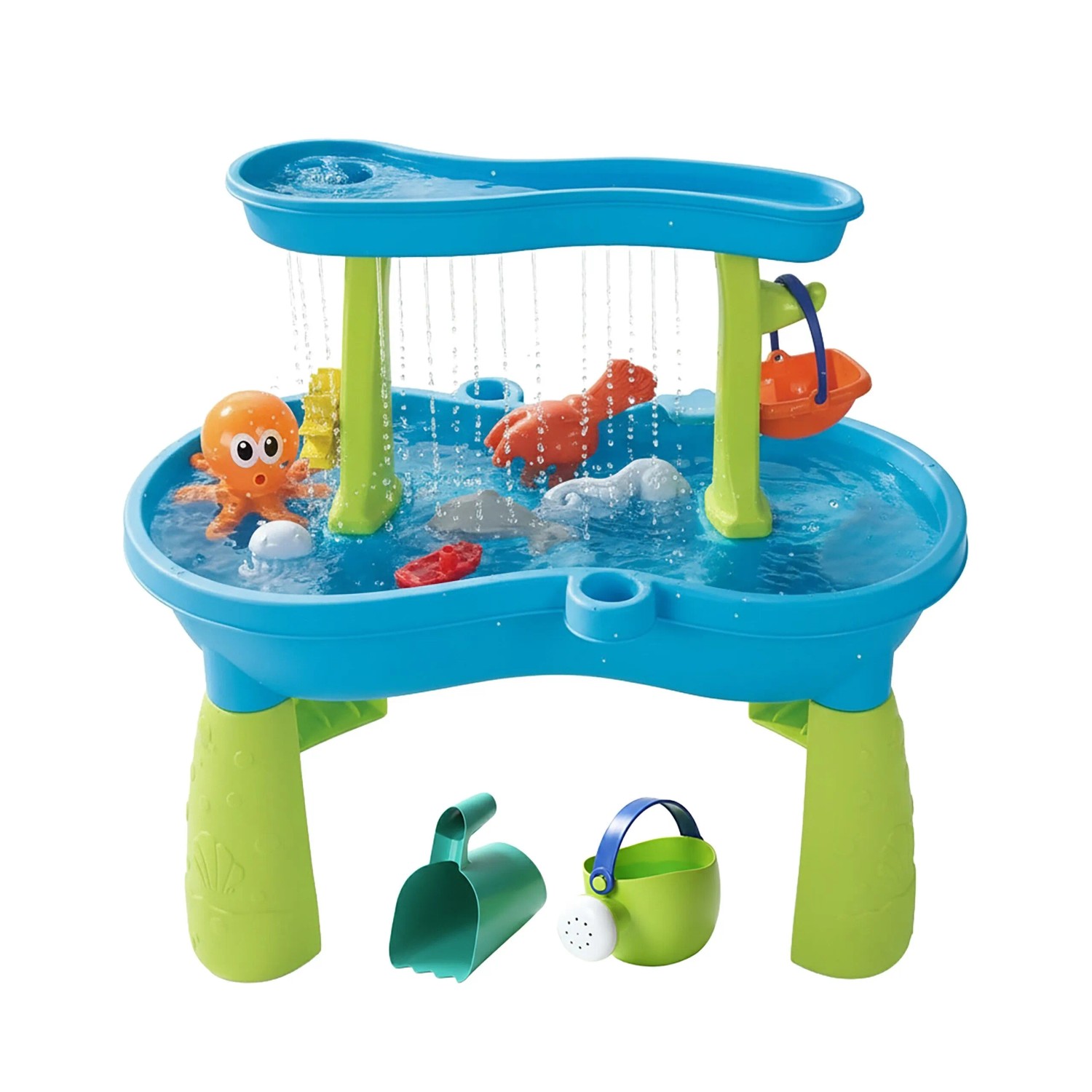 Relaxdays Wasserspieltisch Kunststoff Bunt 2 Ebenen 62 cm x 57 cm x 37 cm 2 kg