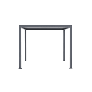 Anthrazitfarbene MWH E-Pergola 3x4m mit robustem Aluminiumrahmen. Ideal als Sonnenschutz für Garten & Terrasse.