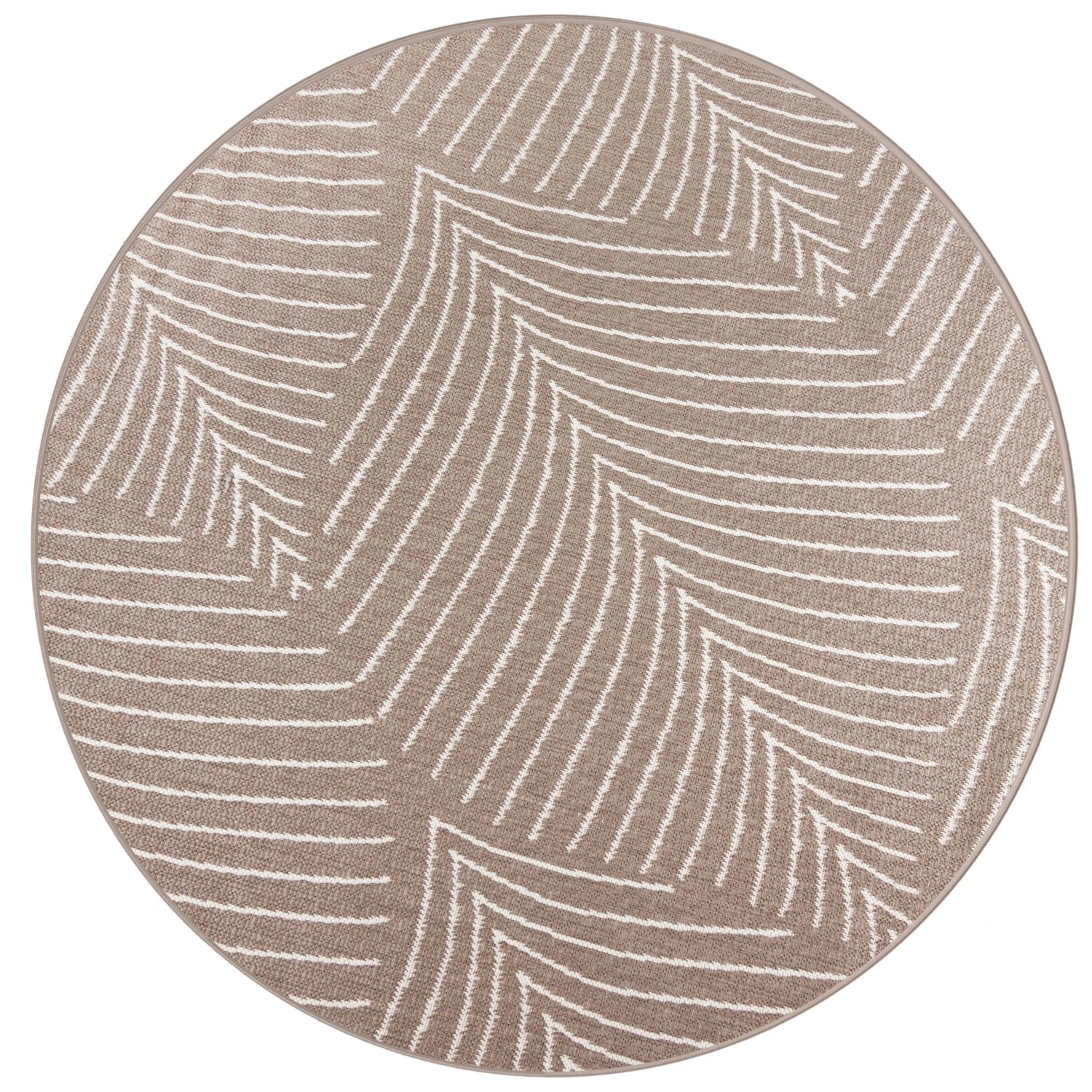 Primaflor In- & Outdoor Teppich Reverso Leaves Taupe 160cm