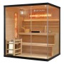 Artsauna Vantaa Sauna 175x140cm mit 8kW Ofen, Hemlockholz, Glasfront, Salzsteine und Zubehör.
