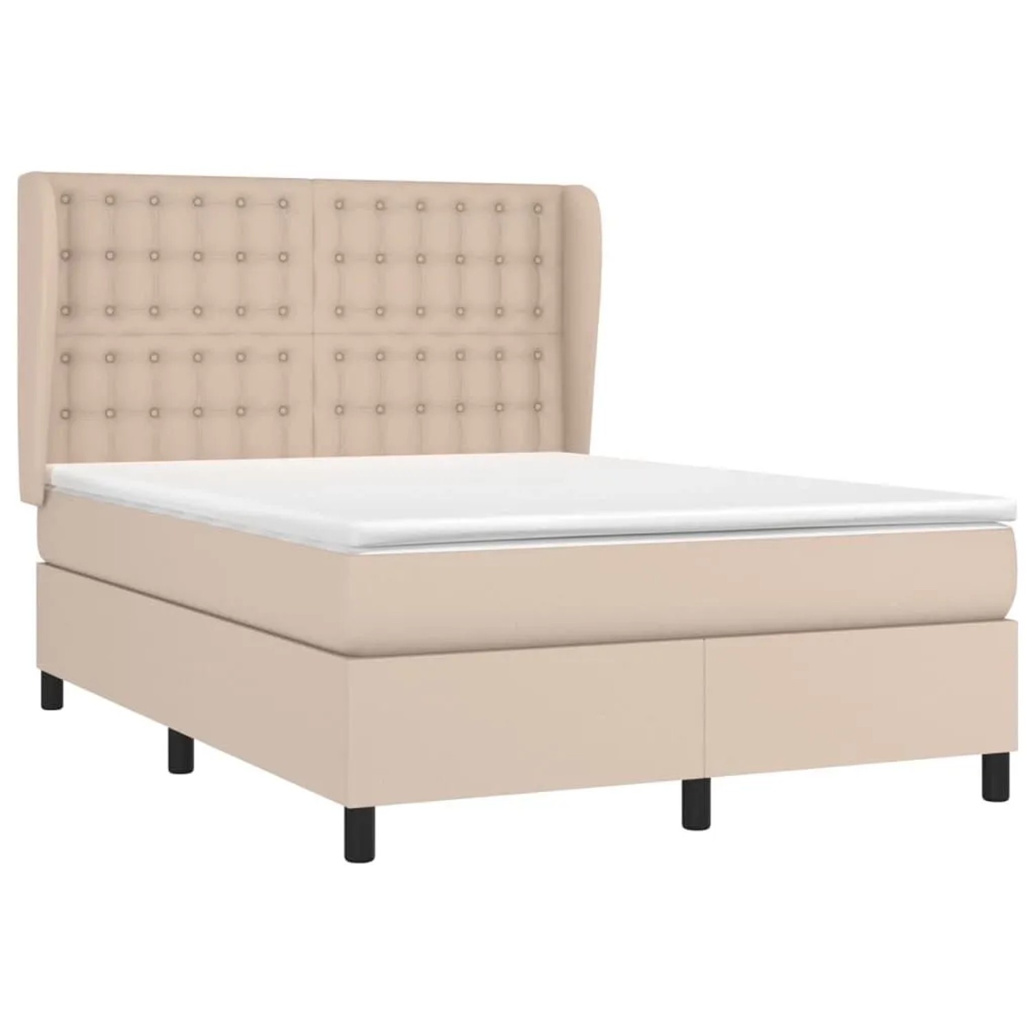 vidaXL Boxspringbett Matratze Cappuccino-Braun 140x200cm Kunstleder 3129038 günstig online kaufen