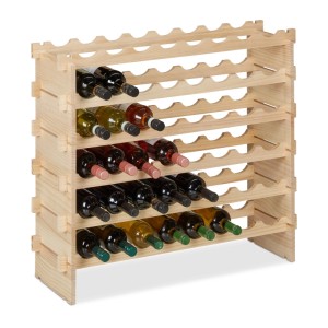Relaxdays Weinregal Kiefernholz Natur Stapelbar Erweiterbar 73 cm x 82 cm x 25 cm 4,7 kg