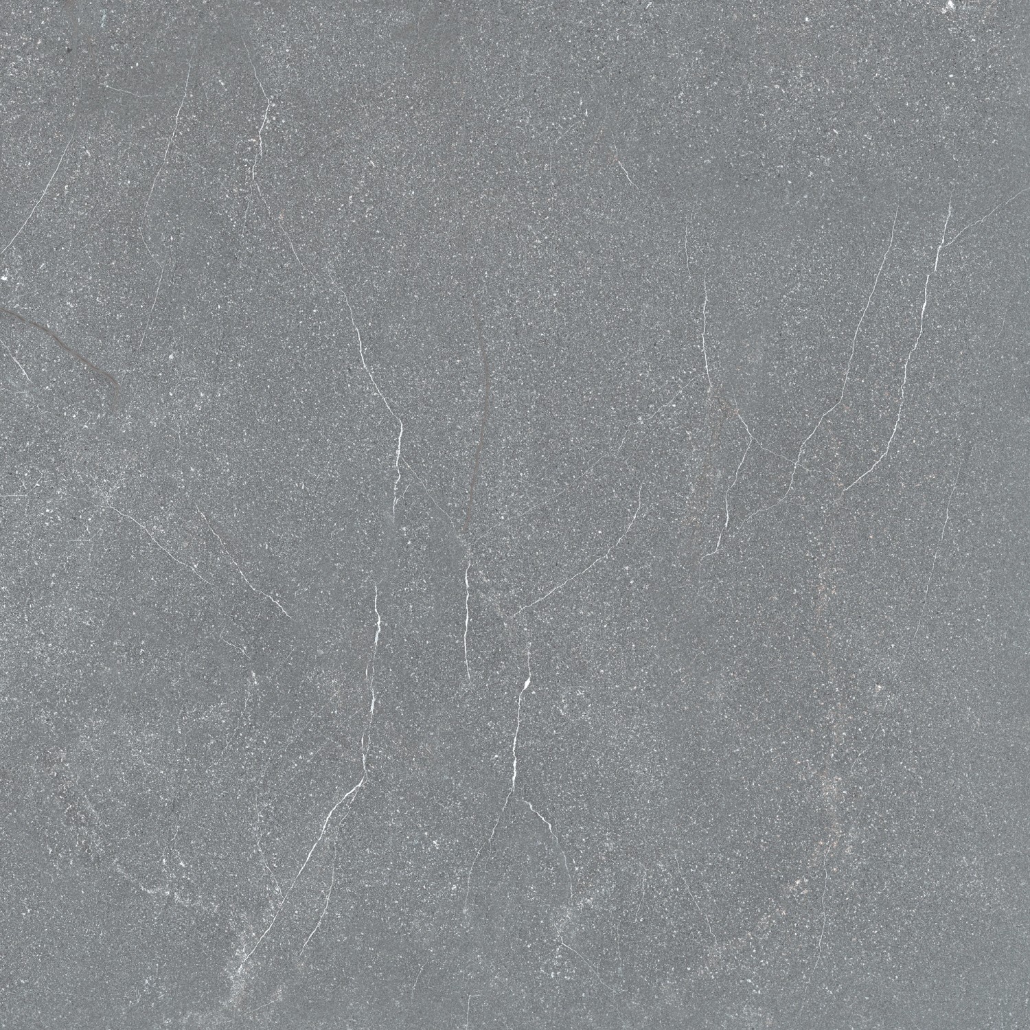 Feinsteinzeug Bodenfliese in Anthrazit, matt glasiert, 60x60 cm. Moderne Steinoptik für Innen- und Außenbereich.