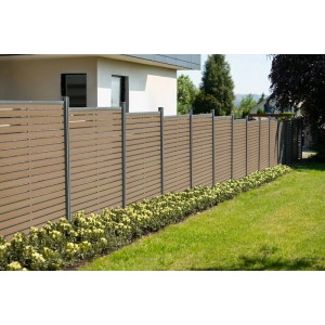 Home Deluxe WPC-Sichtschutzzaun Alira 2 Elemente 185 cm x 355 cm Teak