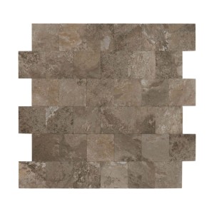 Selbstklebende Dalsys Fliesen in Steinoptik Braun, 1m² (11 Stück).