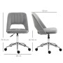 Grauer Vinsetto Schreibtischstuhl aus Samt mit Rollen, verstellbarer Höhe und ergonomischem Design. Ideal für Büro.