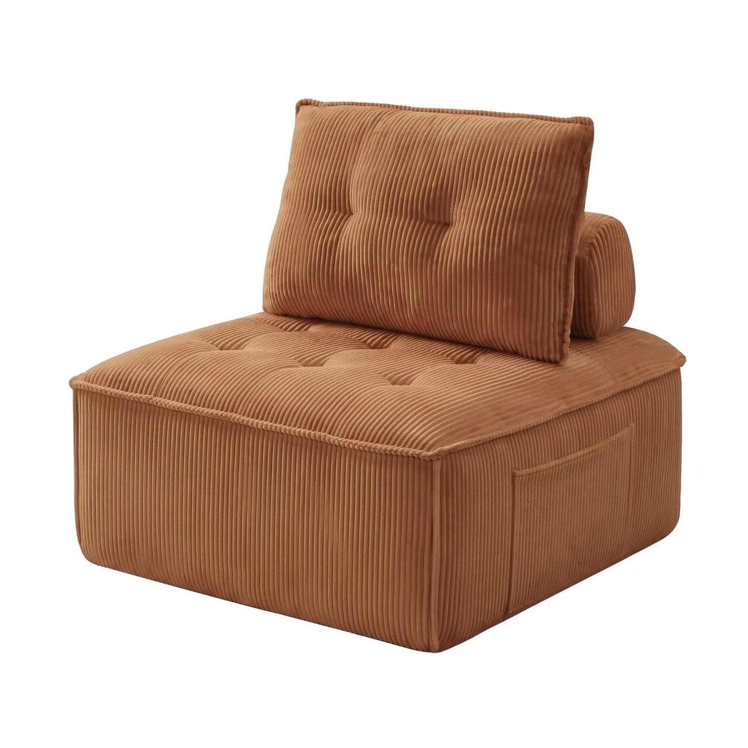GLP Sofamodul Cordstoff 84x84 cm Bodensofa ohne Montage Karamellbraun