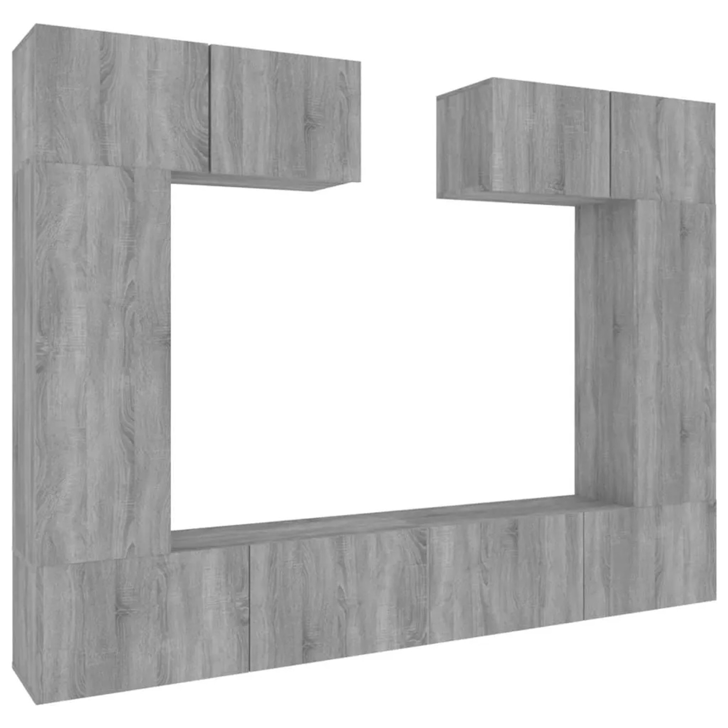 vidaXL 6 Tlg TV-Schrank-Set Grau Sonoma Holzwerkstoff 3114468