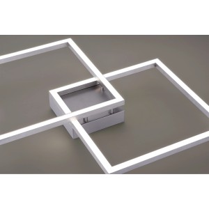 Moderne LED-Deckenleuchte Lolasmart-Maxi mit App-Steuerung, Stahl, 63x63 cm.