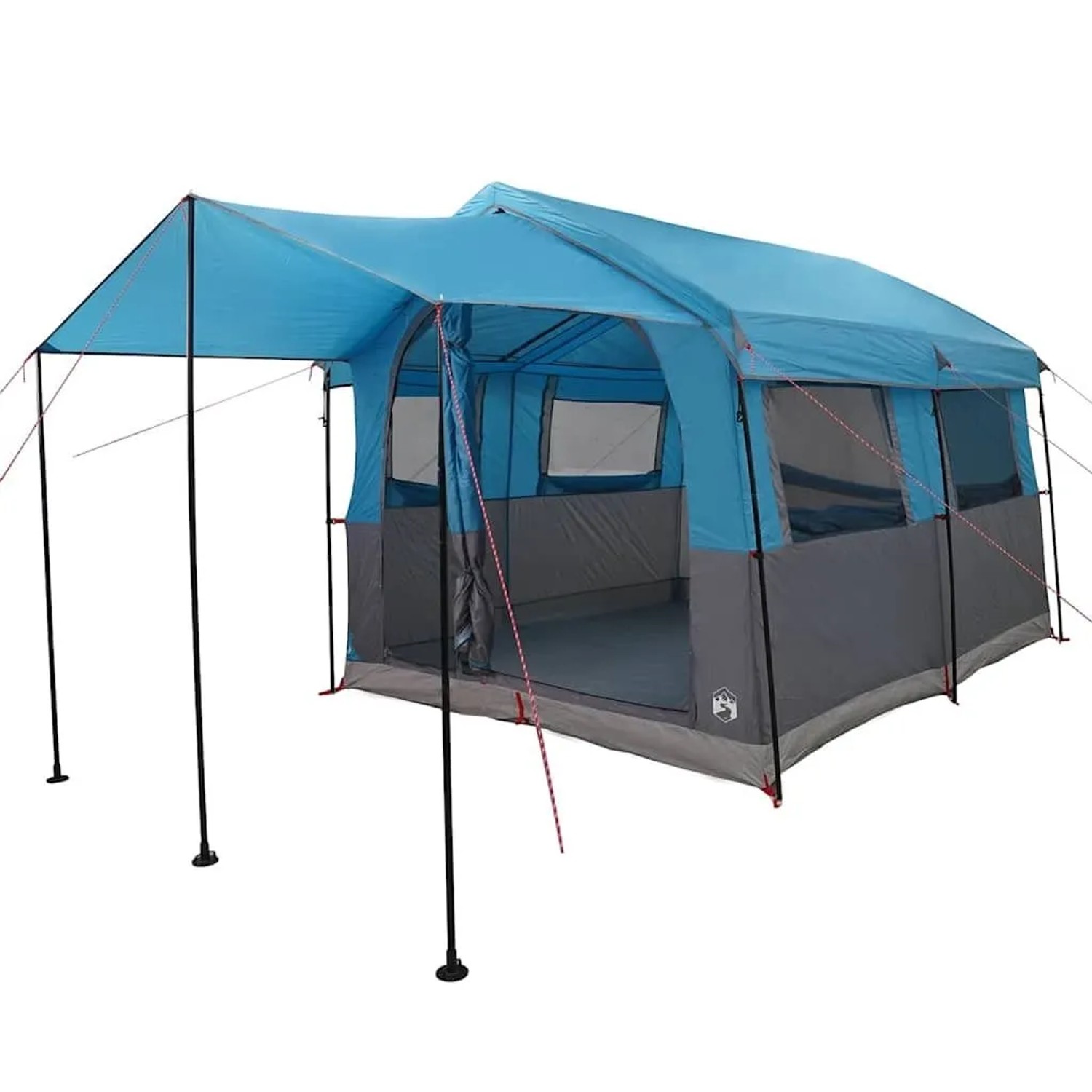 vidaXL Familienzelt mit Dach Blau und Grau 324 x 255 x 230 cm 42004084