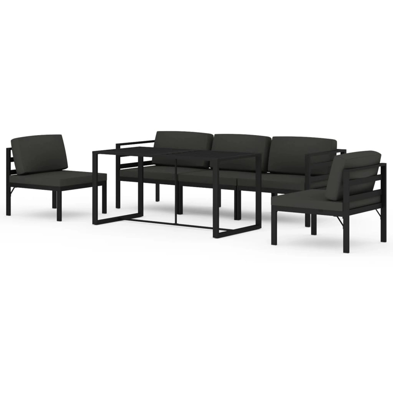 vidaXL 6-tlg Garten-Lounge-Set mit Kissen Aluminium Anthrazit Modell 11