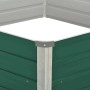 Detailansicht: Grünes vidaXL Hochbeet aus Stahl, Eckverbindung.