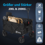 Schwarzer Sekey XXL Bollerwagen, faltbar, 200L, mit Bremse, ideal für Camping & Freizeit.