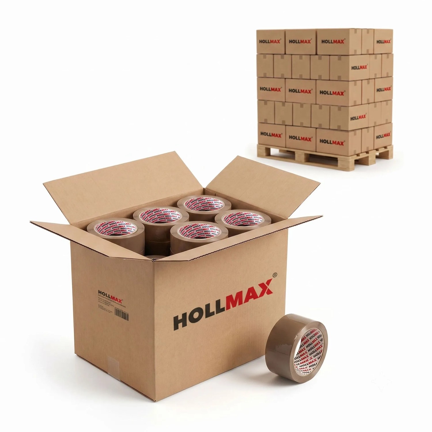 HOLLMAX Profi Paketband Klebeband 48 mm 65 My 100 m Palette 1620 Stück