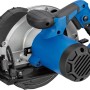 LUX Handkreissäge E-HKS-1400/185 in Blau und Silber, seitliche Ansicht. Handliche Elektro-Kreissäge.