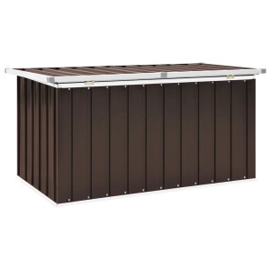 furnicato Gartenbox, braun, 129x67x65 cm. Universalbox aus Stahl für Garten, Terrasse oder Balkon.
