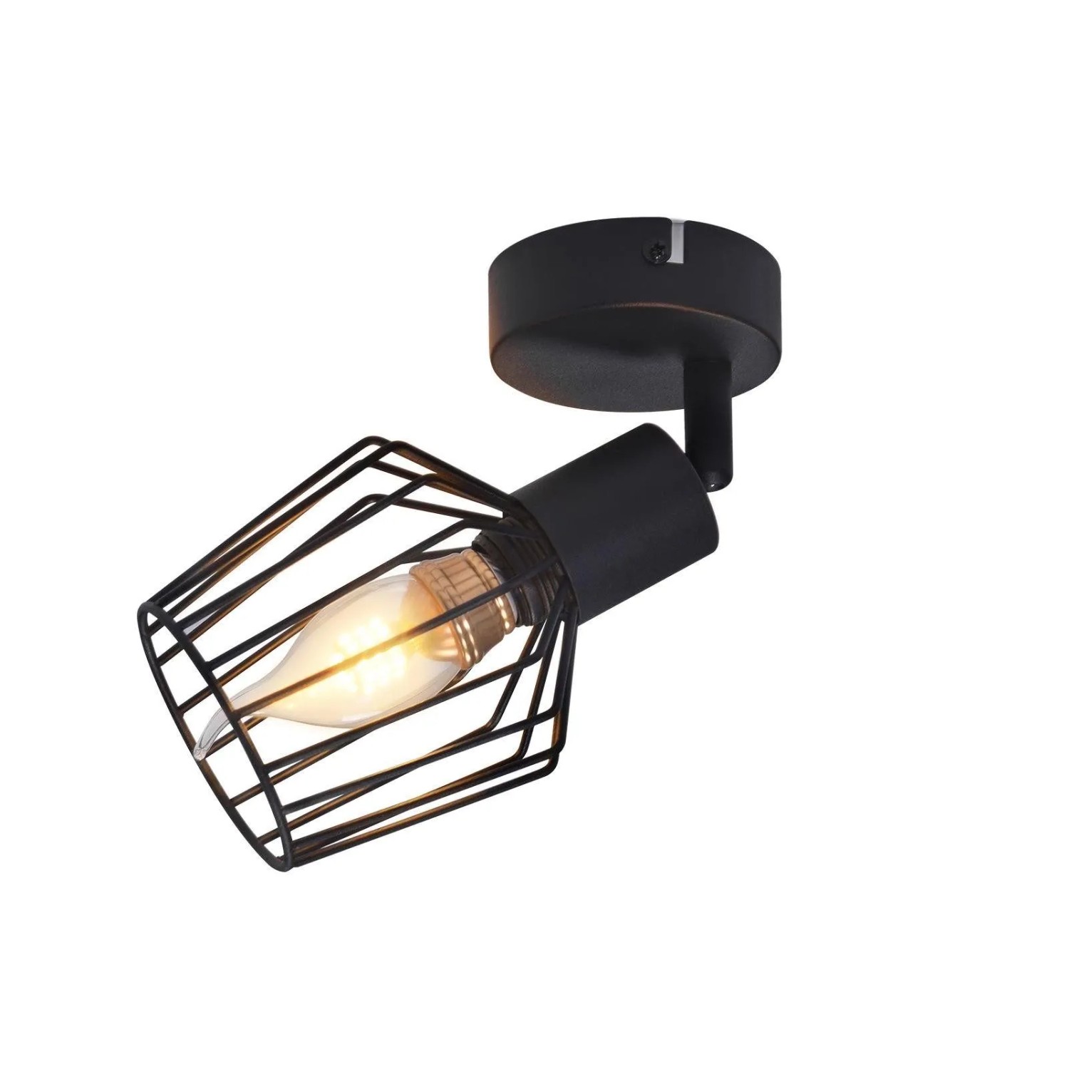 ZMH Deckenstrahler Vintage Industrial Schwarz 1-flammig E14 Schwenkbar Drehbar 350 Grad