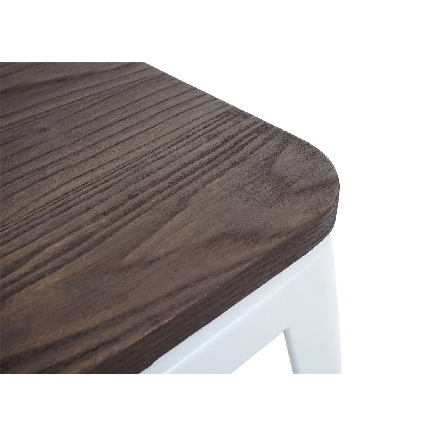 PROREGAL 4er-Set Barhocker Inkl. Holz-Sitzfläche Sitzhöhe 76cm Metall Industriedesign Stapelbar Weiß Barstuhl Tresenhocker_5